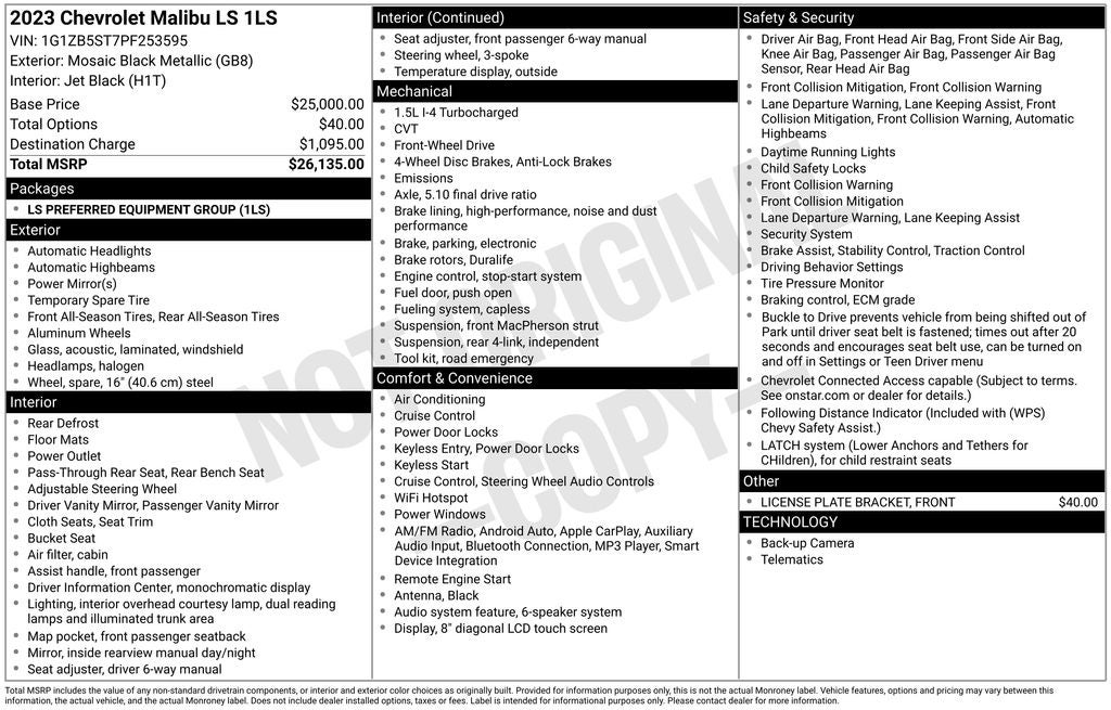 2023 Chevrolet Malibu LS 1LS