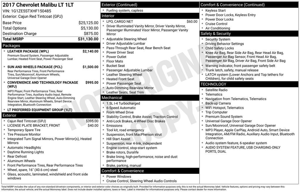 2017 Chevrolet Malibu LT 1LT