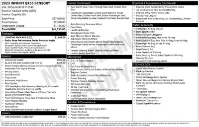 2023 INFINITI QX55 SENSORY