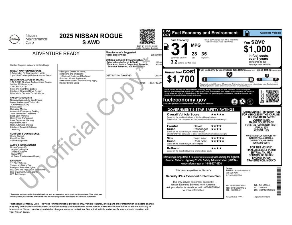 2025 Nissan Rogue S