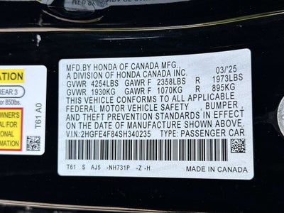 2025 Honda Civic Hybrid Sport