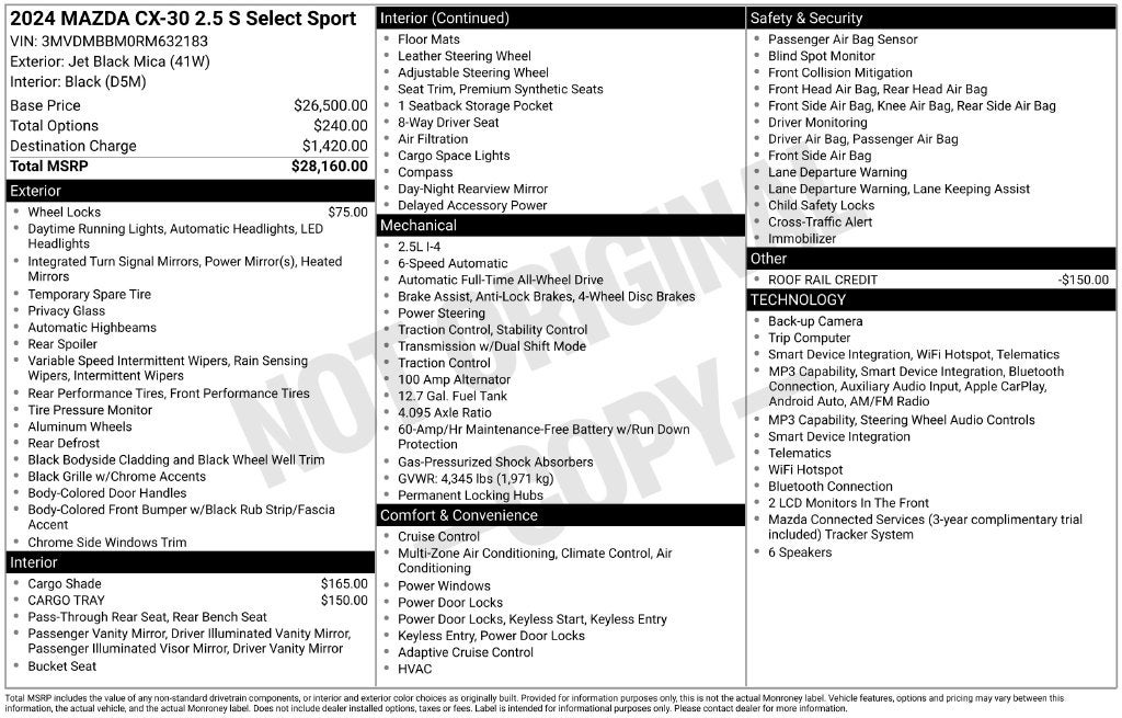 2024 Mazda Mazda CX-30 2.5 S Select Sport