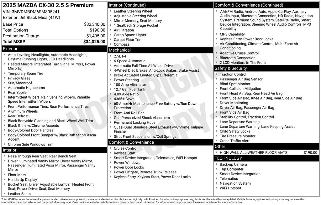 2025 Mazda Mazda CX-30 2.5 S Premium Package