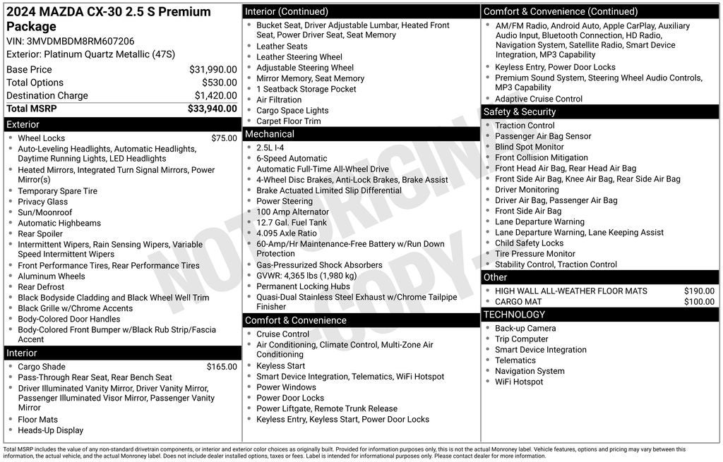 2024 Mazda Mazda CX-30 2.5 S Premium Package