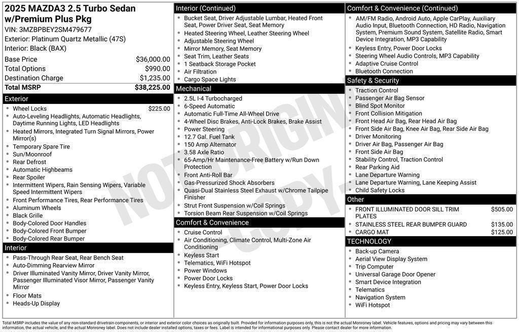 2025 Mazda Mazda3 2.5 Turbo Premium Plus Package