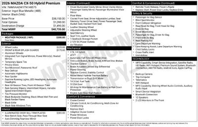 2026 Mazda Mazda CX-50 Hybrid Premium