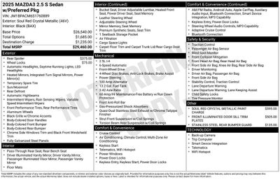2025 Mazda Mazda3 2.5 S Preferred Package