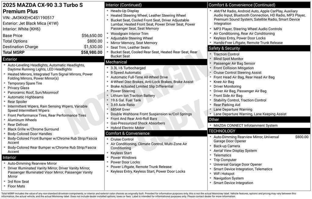 2025 Mazda Mazda CX-90 3.3 Turbo S Premium Plus