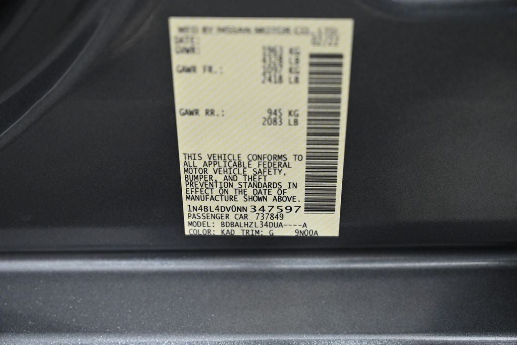 2022 Nissan Altima 2.5 SV Nissan Certified