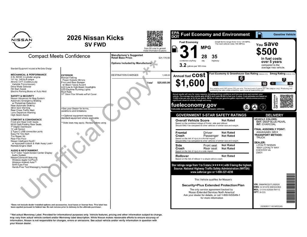2026 Nissan Kicks SV