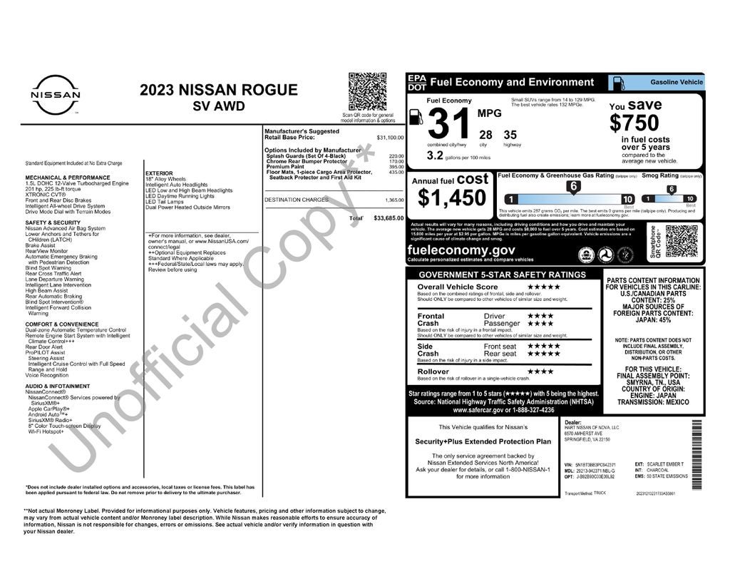 2023 Nissan Rogue SV Nissan Certified