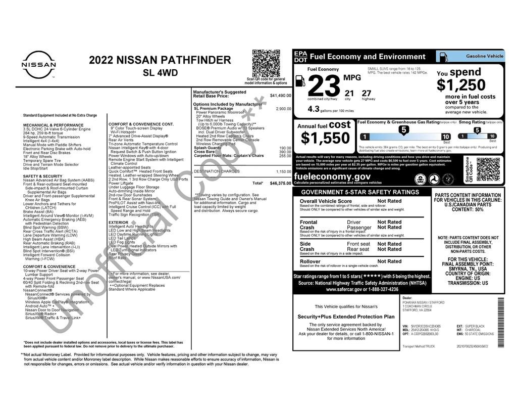 2022 Nissan Pathfinder SL Certified Select