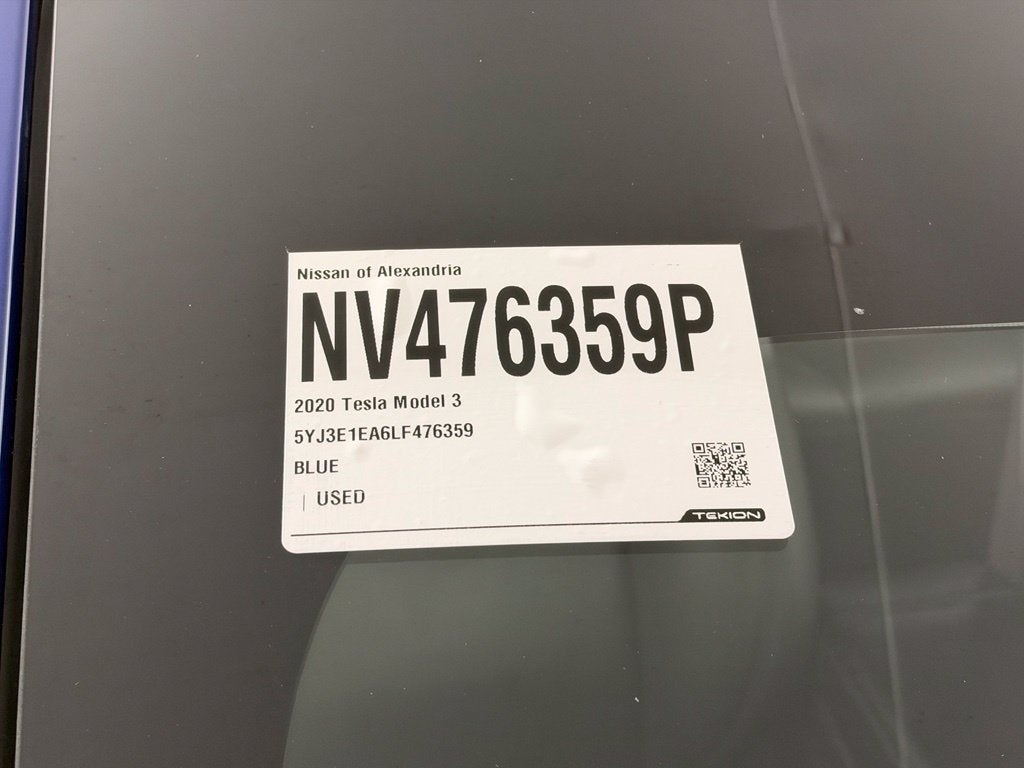 2020 Tesla Model 3 Standard Range Plus