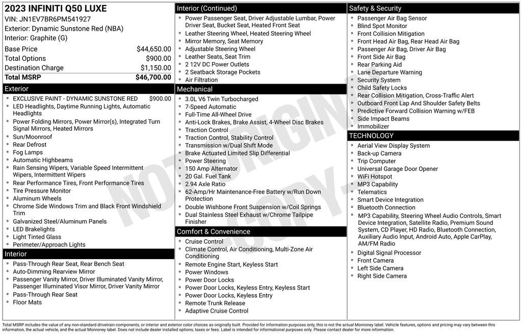 2023 INFINITI Q50 LUXE