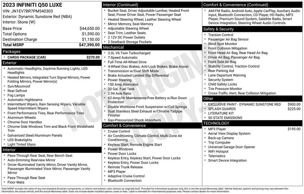 2023 INFINITI Q50 LUXE