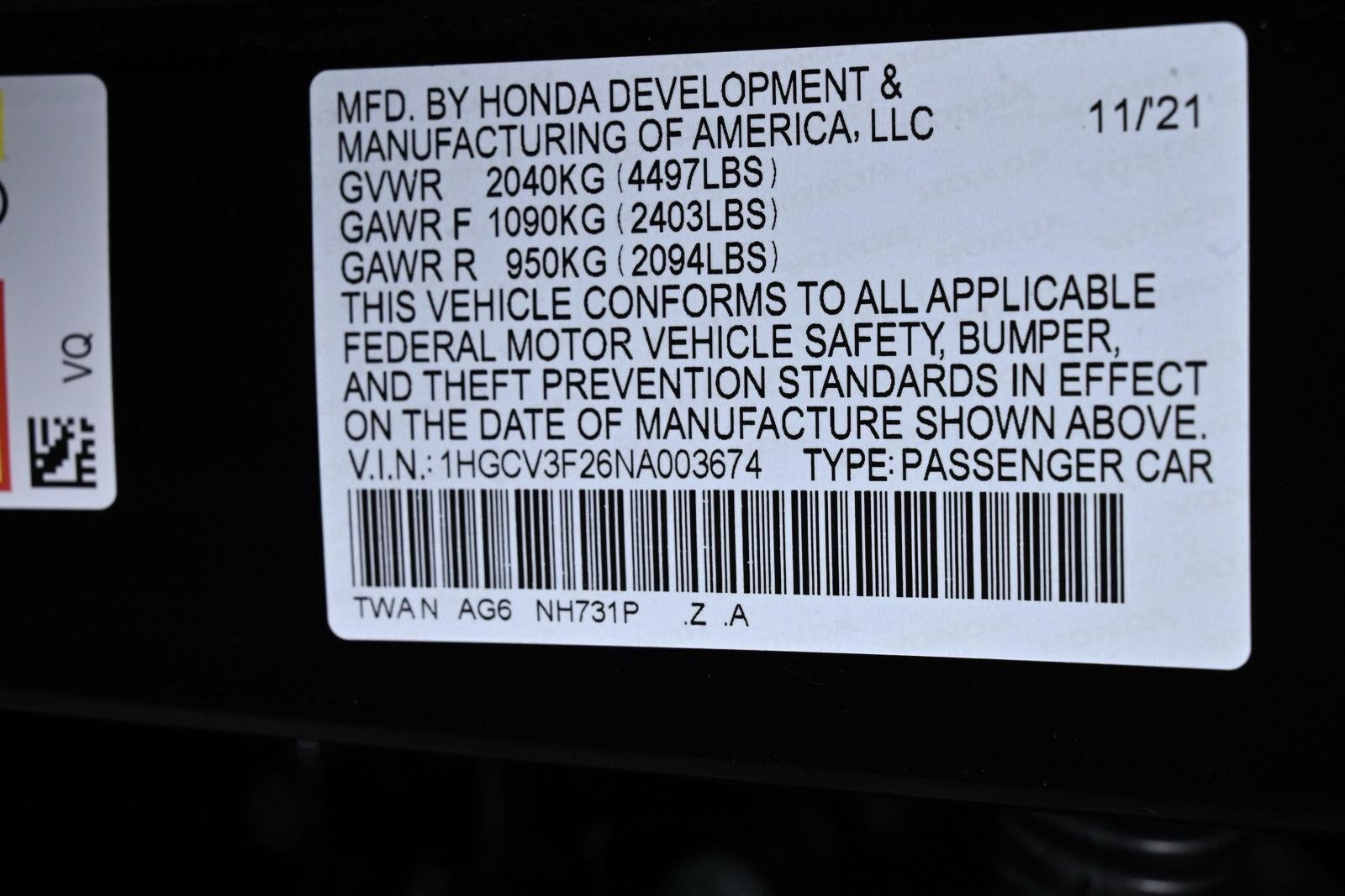 2022 Honda Accord Hybrid Sport