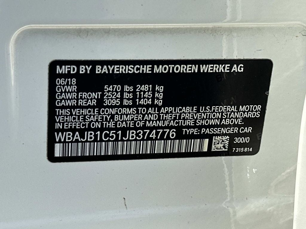 2018 BMW 5 Series 530e xDrive iPerformance AWD