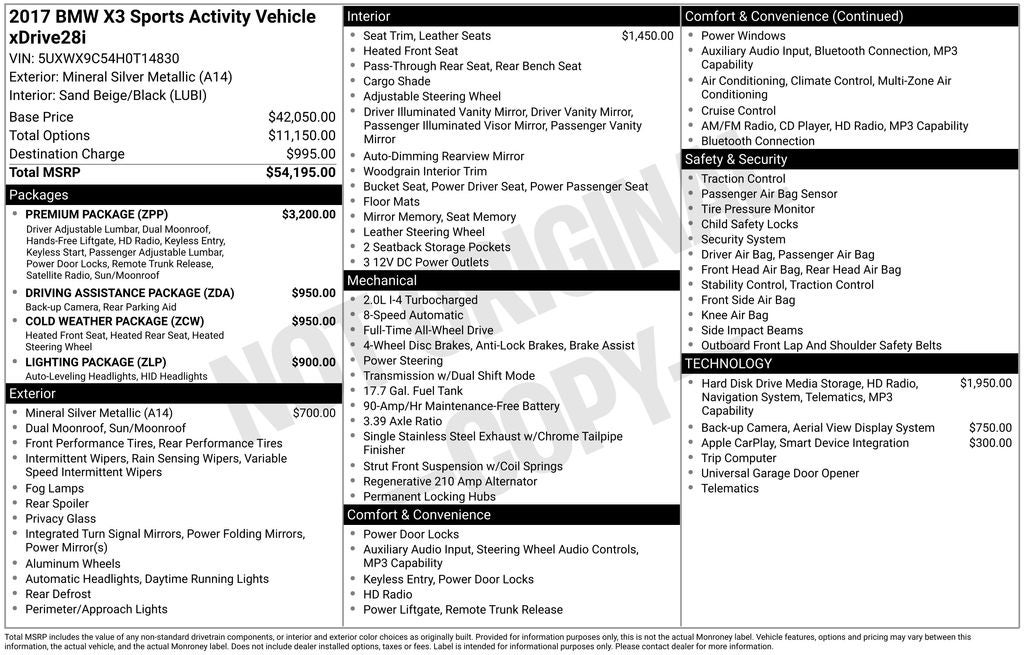 2017 BMW X3 xDrive28i