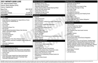 2021 INFINITI QX80 LUXE