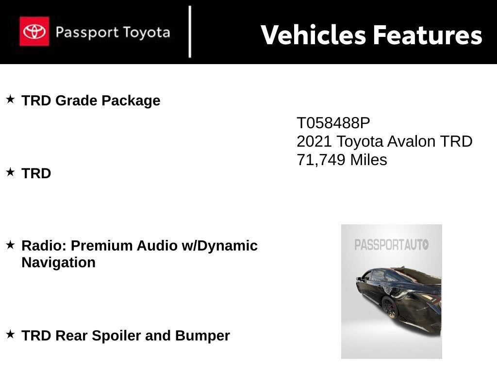 2021 Toyota Avalon TRD