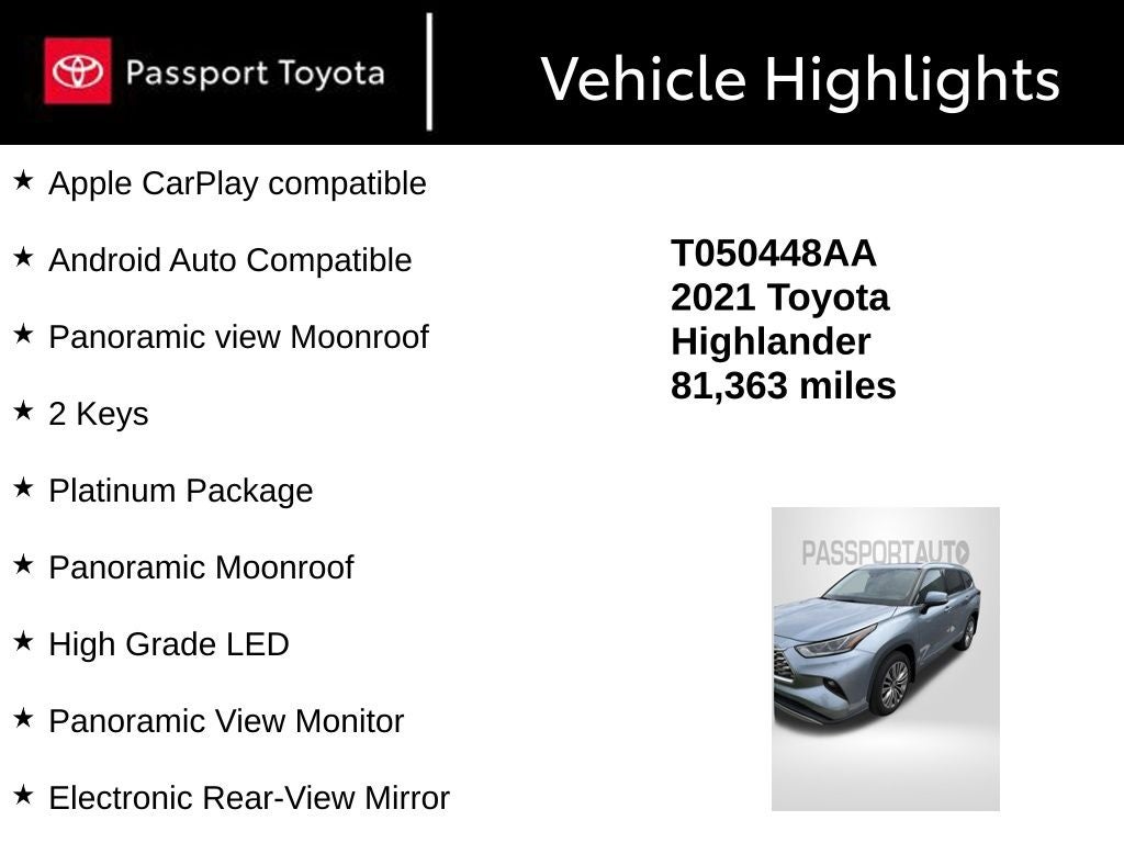 2021 Toyota Highlander Hybrid Platinum