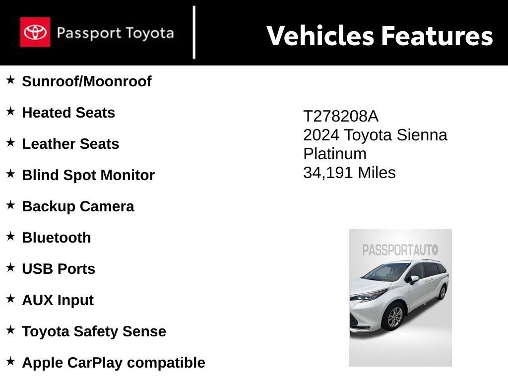 2024 Toyota Sienna Platinum 7 Passenger
