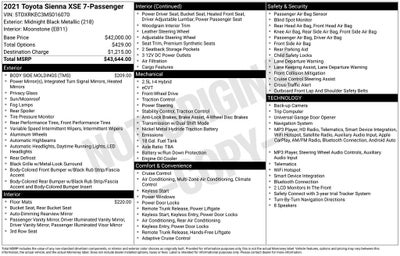 2021 Toyota Sienna XSE 7 Passenger