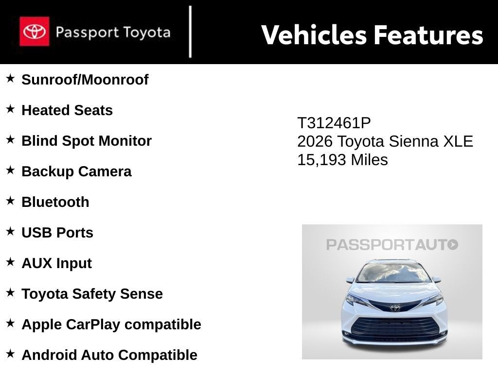 2026 Toyota Sienna XLE 8 Passenger