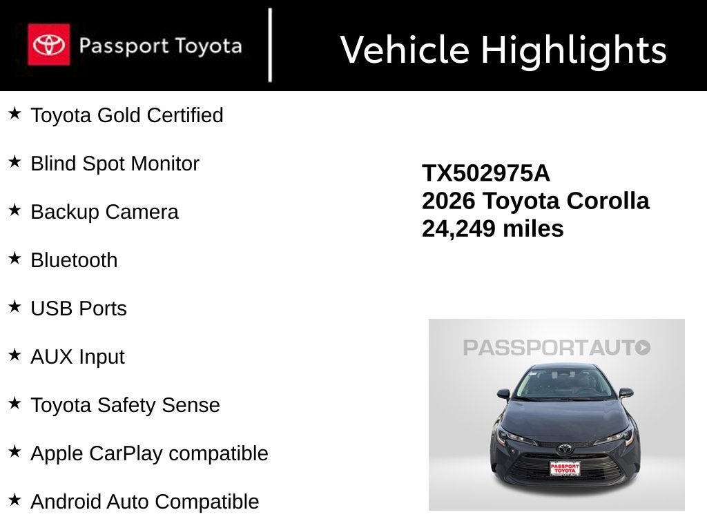 2026 Toyota Corolla LE