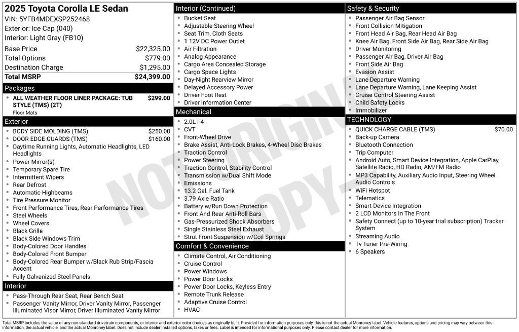 2025 Toyota Corolla LE