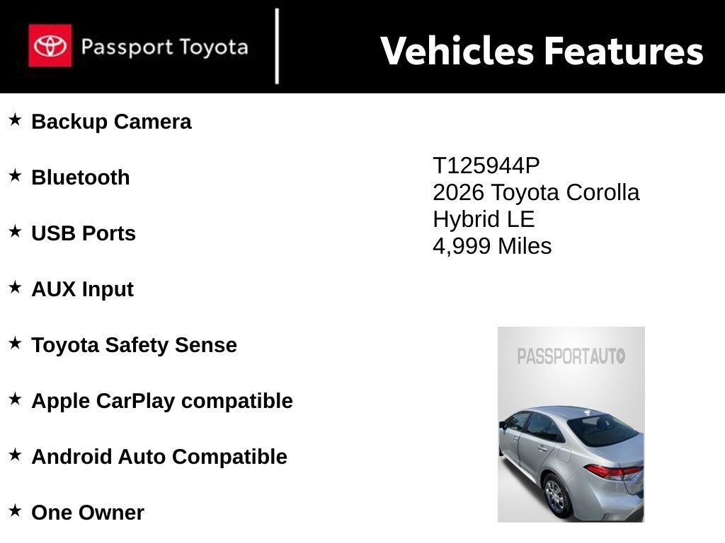 2026 Toyota Corolla Hybrid LE