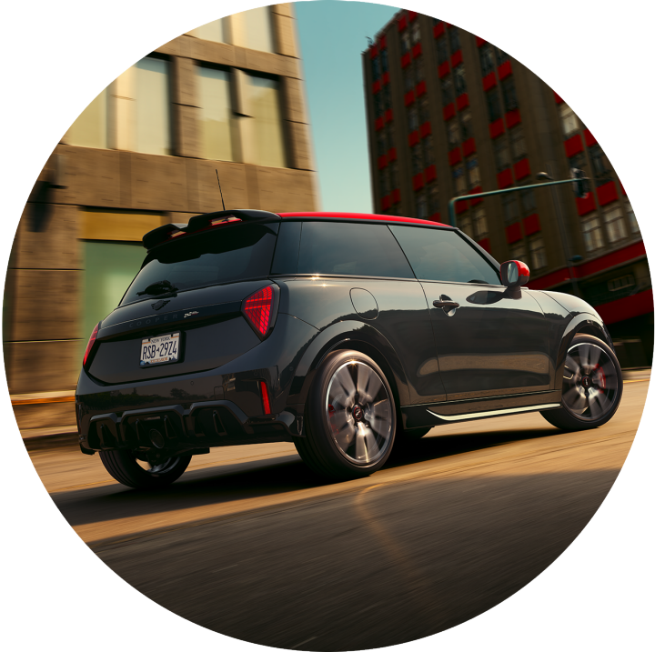 The rear exterior of the MINI JCW 2 Door.