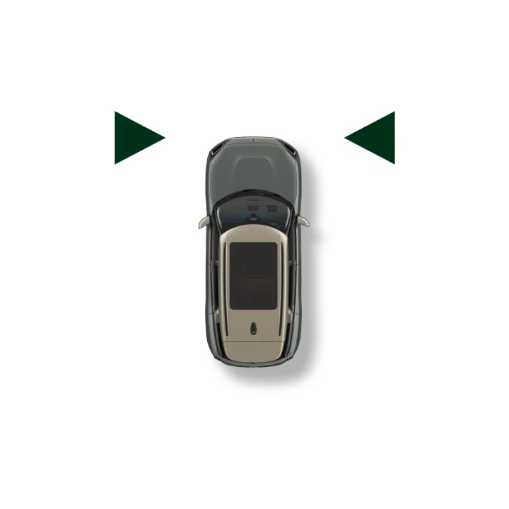  An icon showing red triangles warning the MINI to stay in its lane.